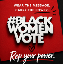 Load image into Gallery viewer, Silver #BlackWomenVote Pin
